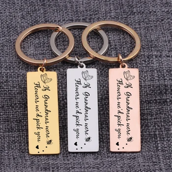 

Grandma Gift Keytags If Grandmas Were Flowers We`d Pick You Engraved Bee Butterflies Keychain Car Bag Charms Jewelry Key Ring