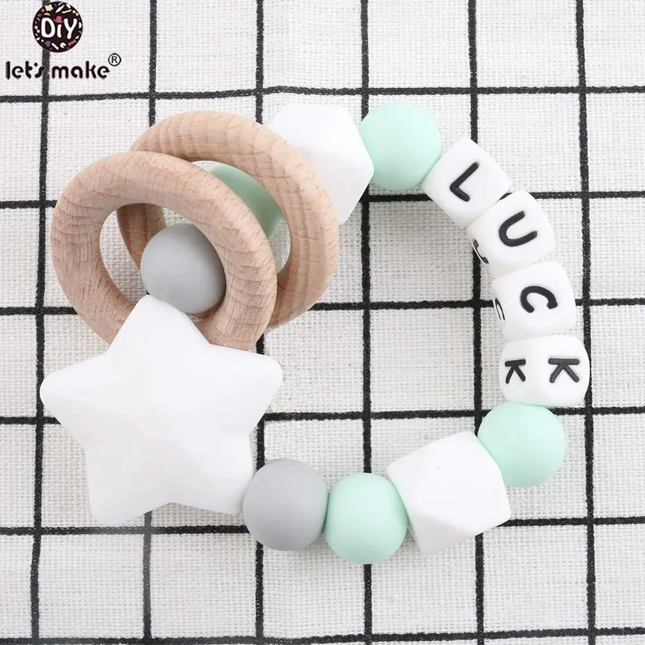 

Let's make 10PCs BPA Free Silicone Baby Teether Customize The Baby's Name Nursing Bracelet Teething Accessory Children's Jewelry