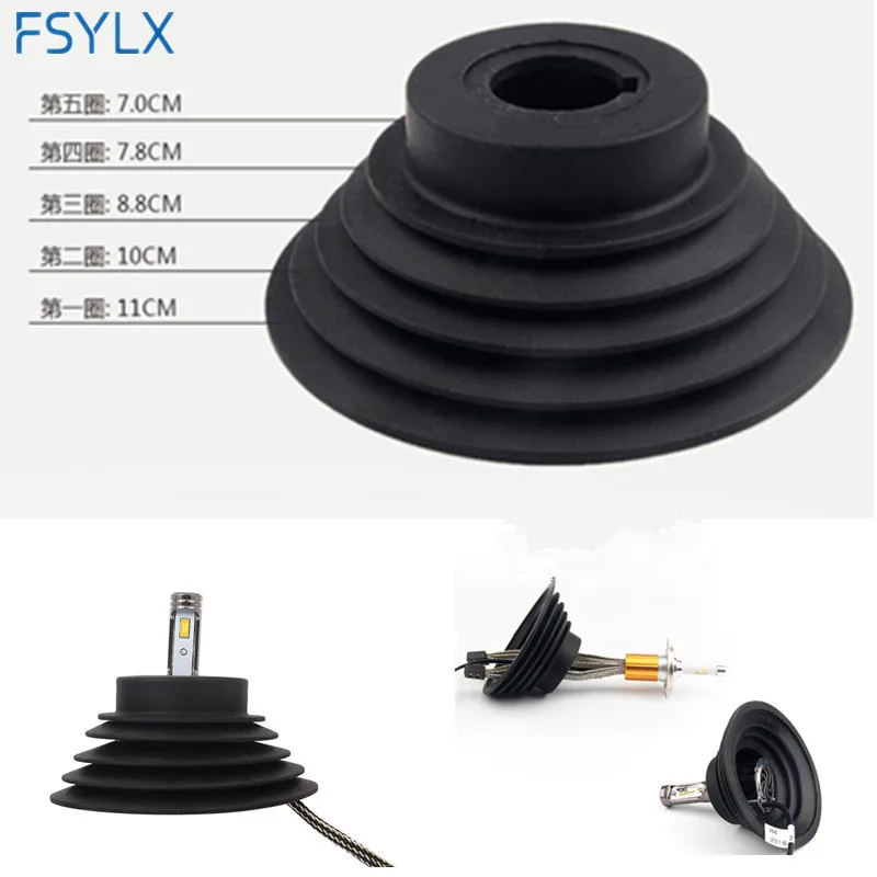 FSYLX 2pcs LED HID Xenon Headlight Kit Car Dustproof Dust Seal Cover For Car Motorcycel Light