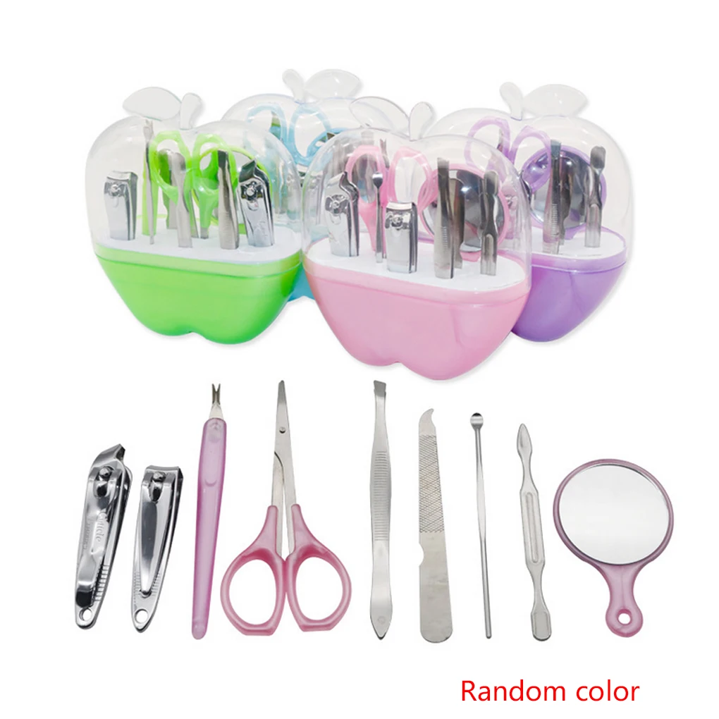 9 in 1 Nail Clipper Kit Nail Care Set Pedicure Scissor Mirror Ear Pick Manicure Trimmer Set