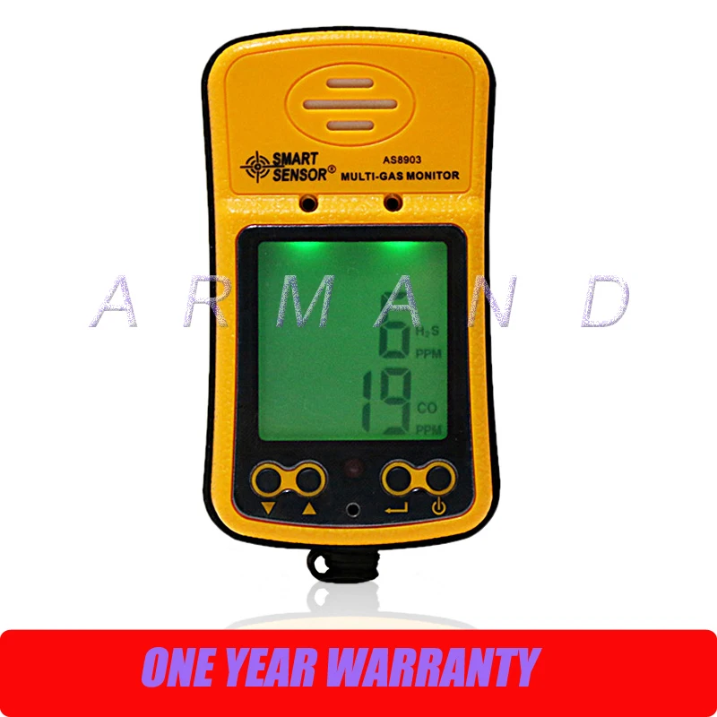 

Carbon Monoxide Hydrogen Sulfide 2 in 1 Gas Monitor Detector Smart Sensor AS8903 CO H2S gas leak detection tester