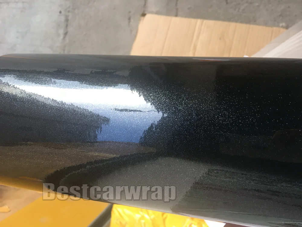 GLOSS METALLIC SPARILE BLACK CAR WRAPPING FILM WITH AIR FREE (7)