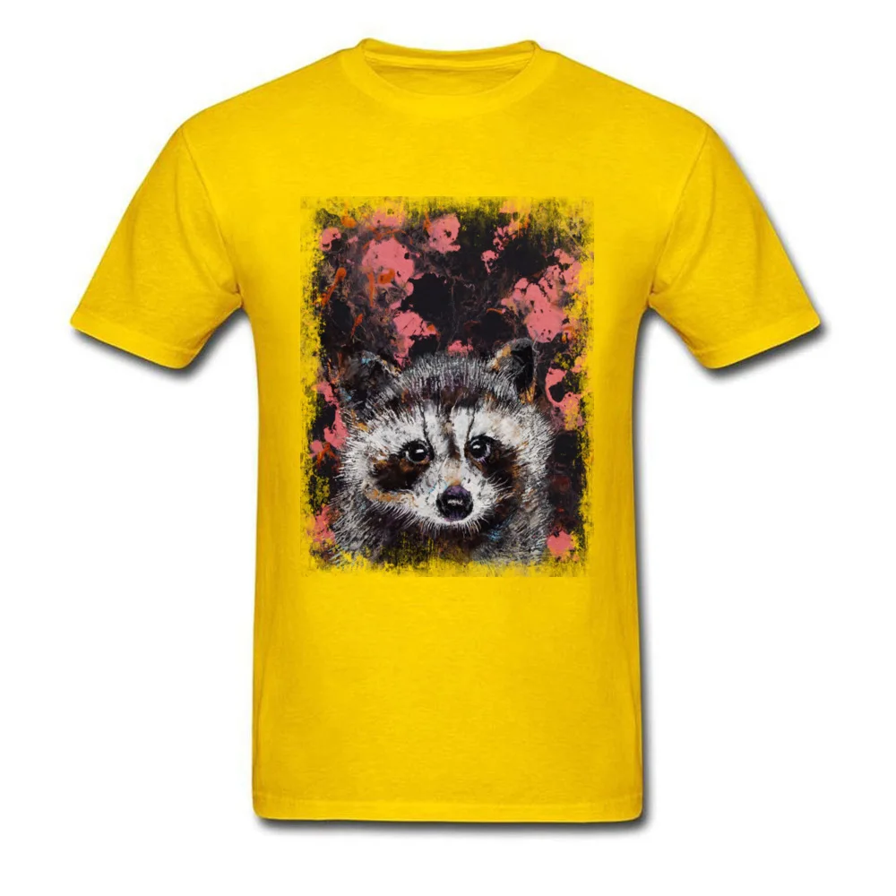 BABY RACCOON T Shirt Short Sleeve Printing Family Man Summer Autumn Tops Tees Printing Tops T Shirt Crewneck Pure Cotton BABY RACCOON yellow