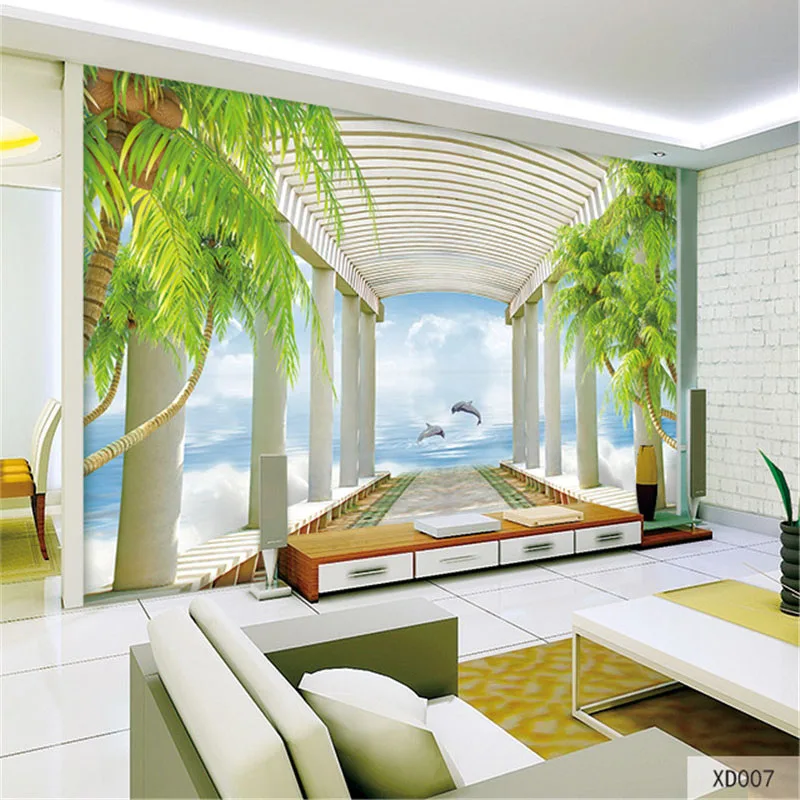 

QINGCHUN Custom Print 3D Fabric &Textile Wallcoverings For Walls Cloth Murals Matt Silk For Living Room Ocean Corridor Scenery