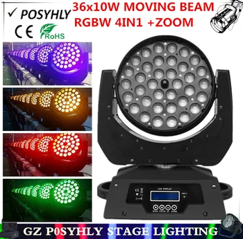

2016 new! 36X10W zoom moving beam lights, rgbw 4in1 moving wash lights, stage professional dj equipment