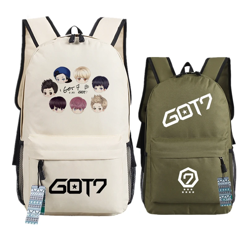 Корейский Kpop суперзвезды GOT7 Kawaii мультфильм дизайн Печать холст рюкзак Mochila Feminina