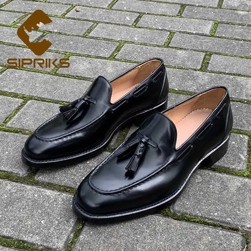 Sipriks Retro Casual Calf Leather Boat 