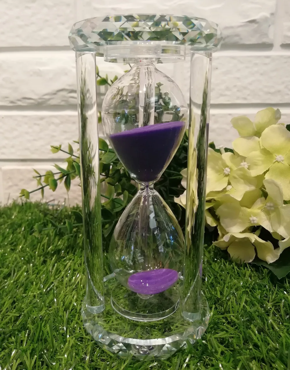LACALOVE 15/30/60 Minutes Nice Crystal Purple Sandglass Round Shaped