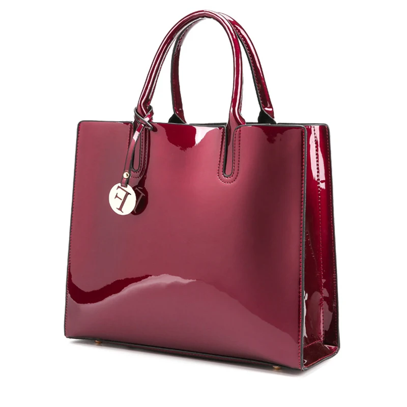 Женская кожаная сумка, женская сумка на плечо, Большая вместительная сумка через плечо, роскошная дизайнерская женская лакированная сумка