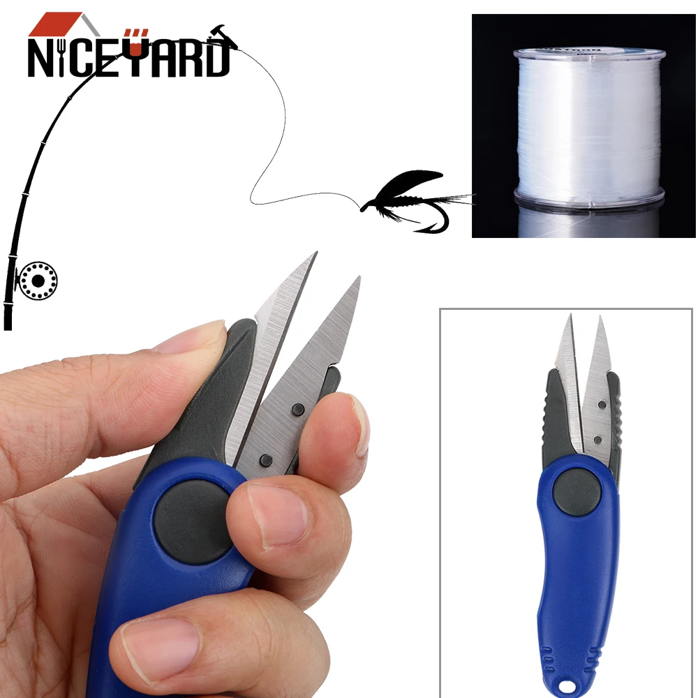 

NICEYARD Fishing Tackle Accessories Fold Scissor Fishing Line Cut Clipper Fish Line Scissors Shrimp-Shaped Sharp Portable