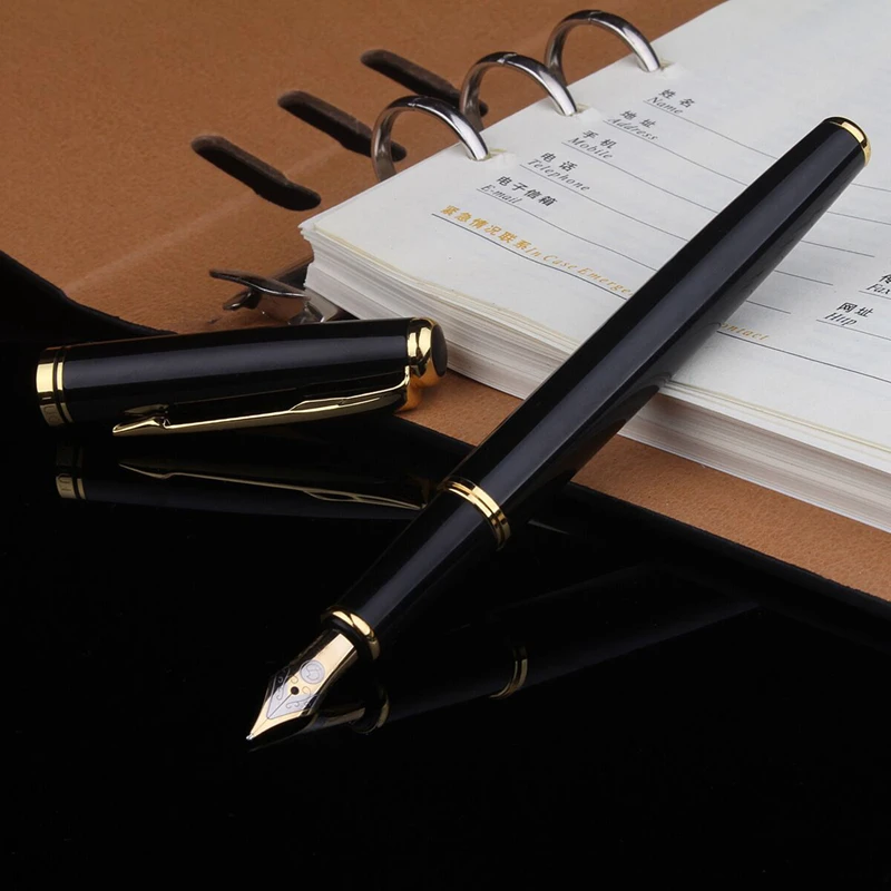 

YDNZC Metal Business Fountain Pen Gift Sign Pen Student Bent Calligraphy Artist's Pen for School&Office Stationery