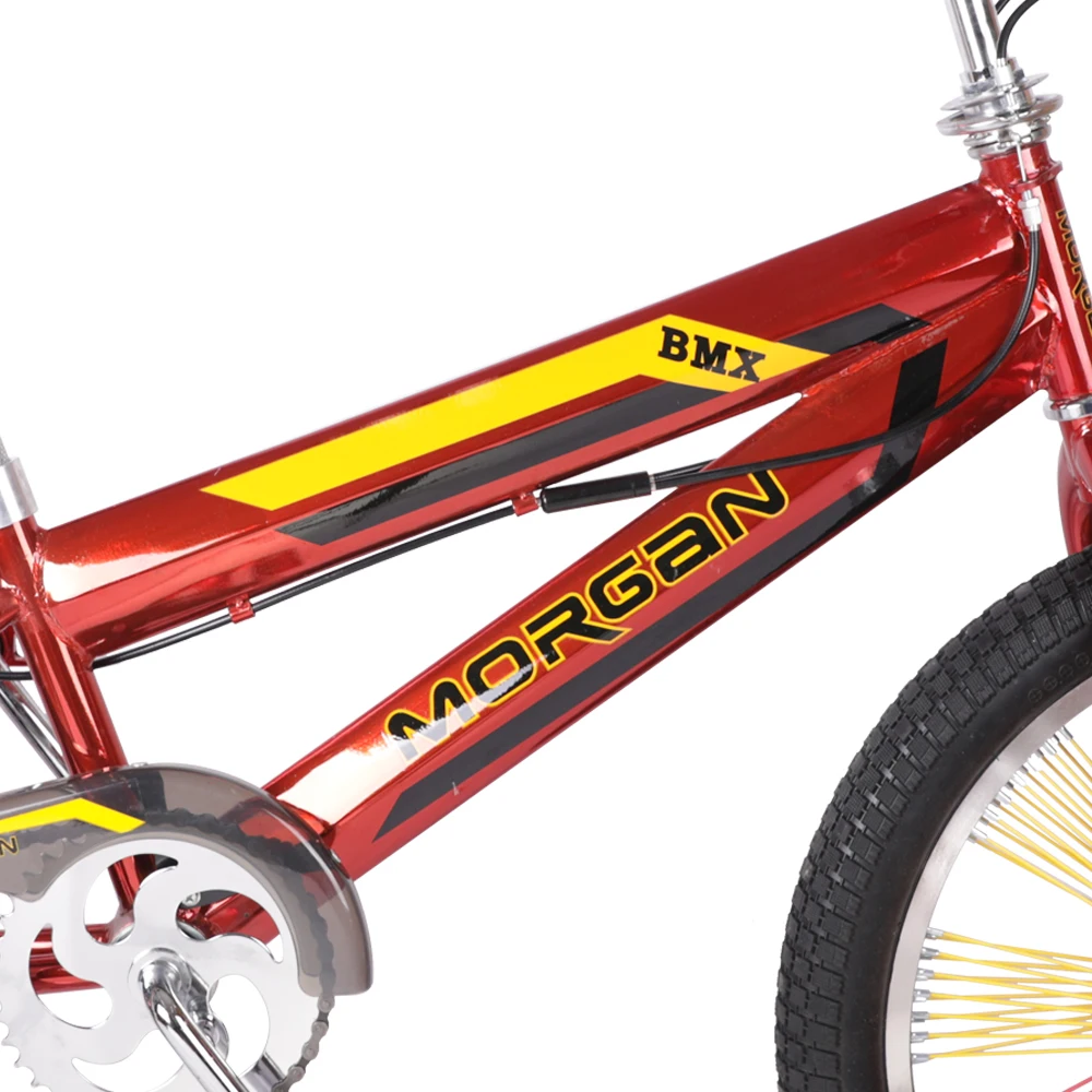 HILAND 20'' 20 inch BMX Bike Freestyle Steel Bicycle Double Caliper Brake Show Bike Stunt Acrobatic Bike Colorful Wheel