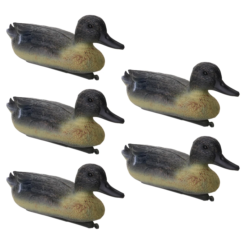 MagiDeal Hot Selling 5 Pieces Portable Drake Duck Decoys for Hunting Garden Yard Ornaments Garden Yard Decors 