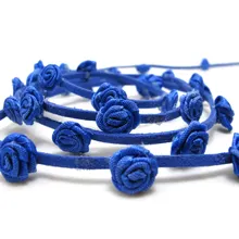 3/8 дюймов синяя отделка из искусственной замши рококо | Цветочная отделка | отделка для окантовки | изготовление аксессуаров | браслет-чокер DIY