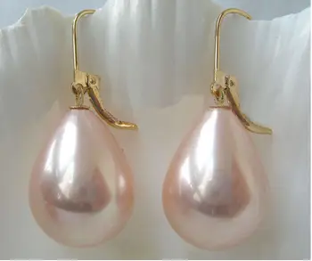 

Women Gift word Love women Fashion Jewelry Beautiful AAA+ 16mm Purple round south sea shell pearl dangle earrings