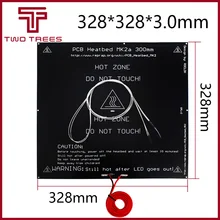 MK2A 300*300*3,0 мм RepRap RAMPS 1,4 PCB алюминиевая нагревательная пластина для Mendel для 3d принтера MK2B 328*328*3,0 мм