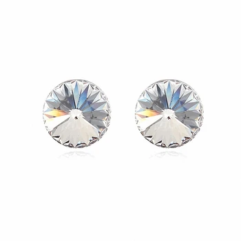 

7 Colors Real Austrian crystals Stud earrings for women gold Color Earrings s New Sale Hot Round 96549Crystal