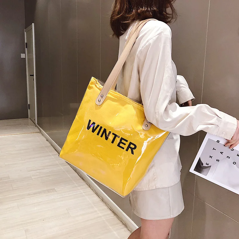 A Nero Tote 2019 colore Sac Giallo Borse Main Il Spalla Tracolla Trasparente style4 Modo Da Rosa Con bianco Del Grande Delle Le Per Sacchetto Spiaggia Casual colore Femminile style1 style2 Donne Borsa Di style3 WS1wqr0Sv