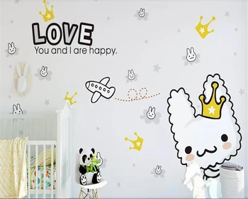 

beibehang wallpaper for kids room behang2019 three-dimensional wallpaper Nordic small animal ornament TV background 3d wallpaper