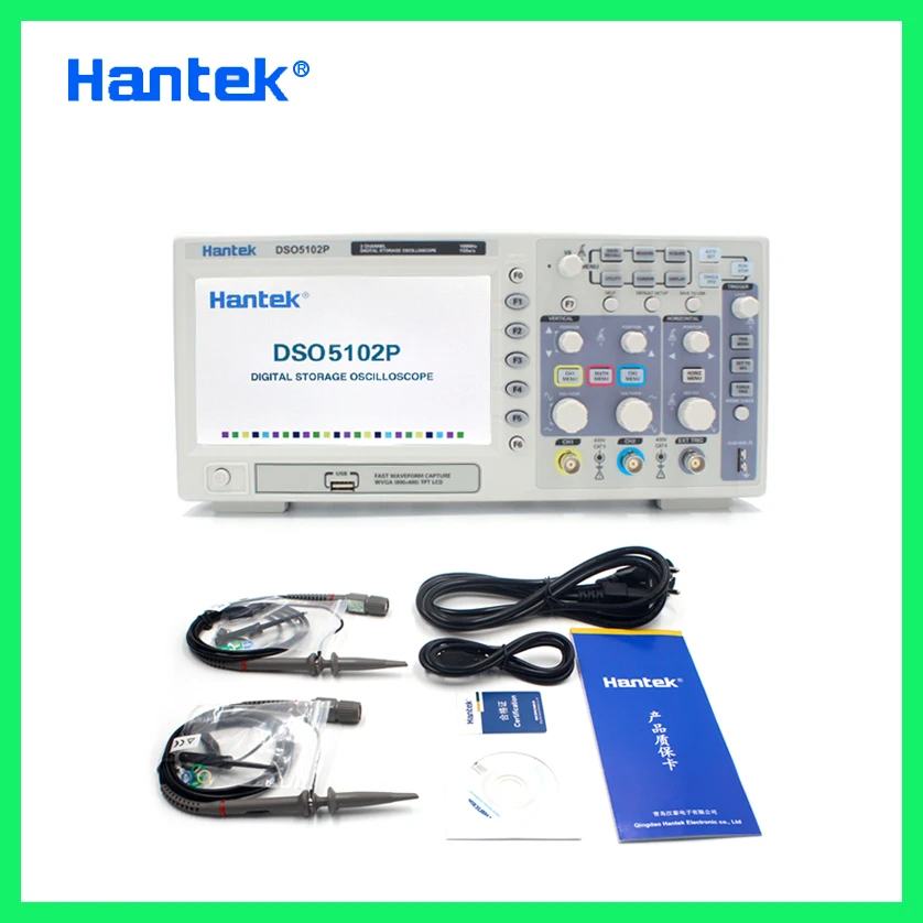 Портативный цифровой осциллограф Hantek DSO5102P 100 мгц 2 канала длина записи 1 гвыб/с 40K