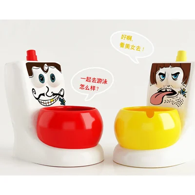 HS020 Fashion ash tray Big eyes Toilet design wate...