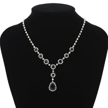 Дизайн Горячая Распродажа модные очаровательные кристалл нагрудник Чокер Ожерелье Стразы цепи Цепочки и ожерелья украшения для женщин# N137