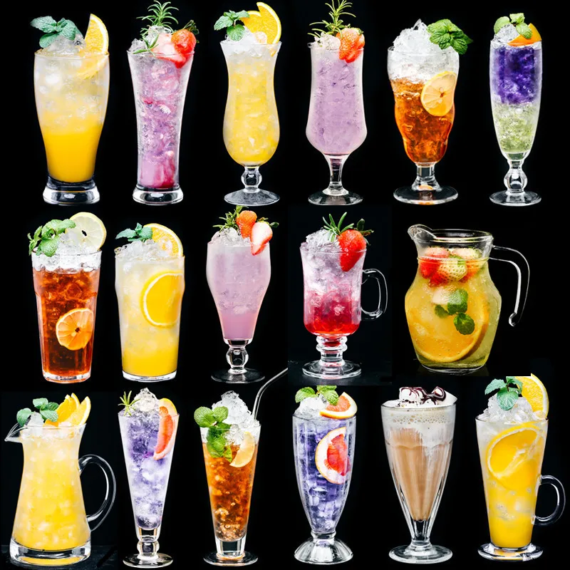 Creative Coctail Cocktail Glass Cup Juice Glass barware Cup Summer Sand Ice  Cream cup Drinkware Beer Milk-shake Fruit Tea glass