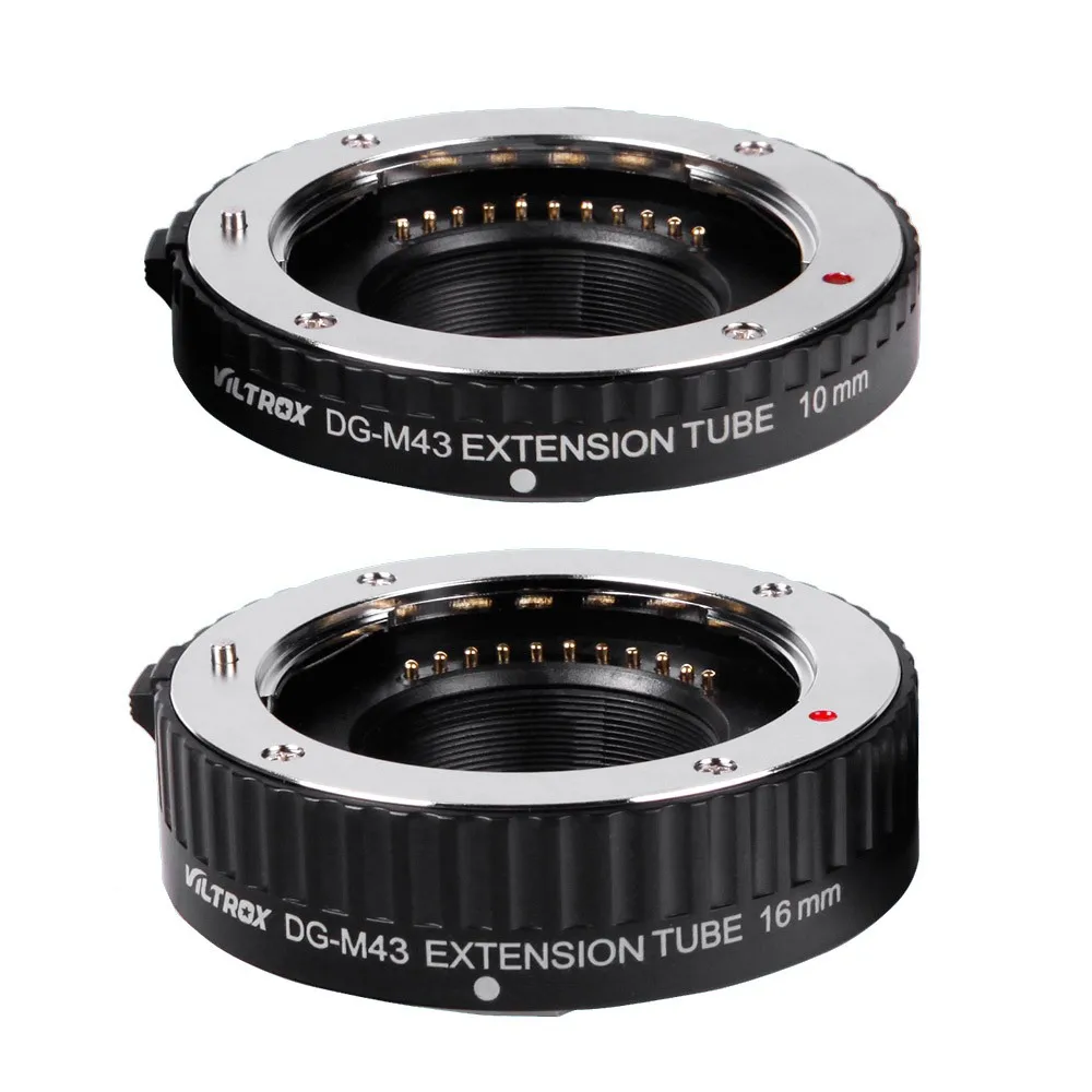 Baratos Tubo Viltrox DG 10mm 16mm conjunto de anillo de montaje de Metal enfoque automático Macro tubo de extensión Set para Micro 4 3 M4 3 DG M43 de montaje de lente de cámara