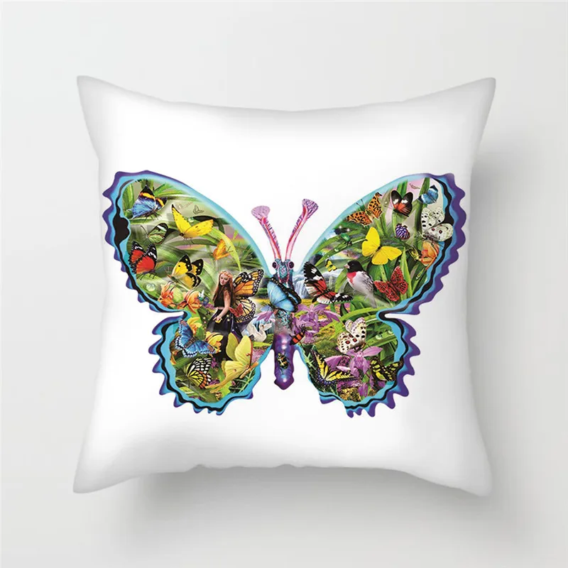 Fuwatacchi Multi Color Butterfly Cushion Cover Cute Soft Throw Pillow Cover Decorative Sofa Pillow Case Pillowcase