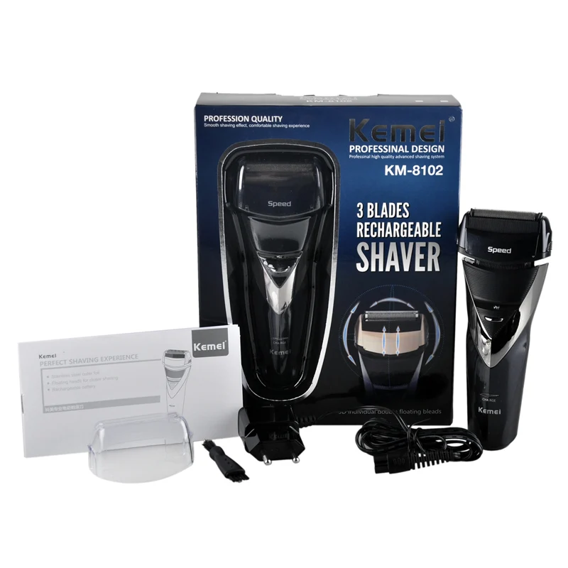 

Kemei KM-8102 electric shaver rechargeable shaveing for man shavers body wash twin blade cutter head men face care Shaver razor