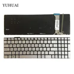 Новый русский клавиатура для ASUS ZX50JX ZX50VW ZX50VX ZX70VW ZX70 ZX70V серебро RU подсветкой Клавиатура ноутбука