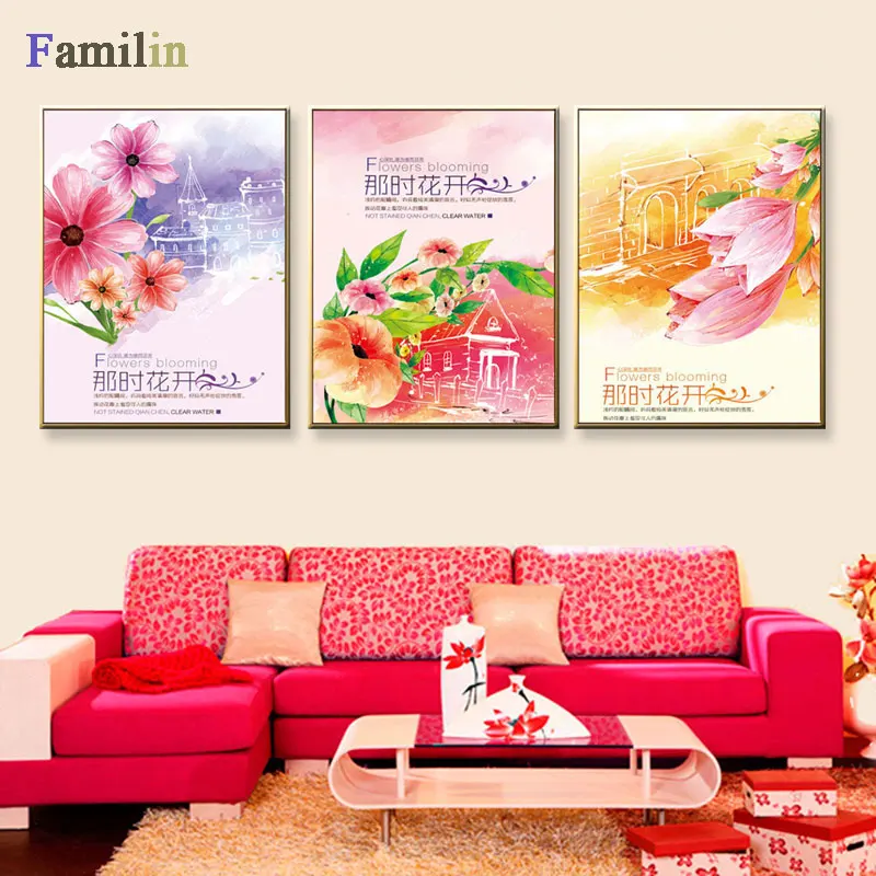 

Folk Custom Ancient Modern Minimalist New Chinese Ink Flower Landscape Abstract Canvas Painting for Living Room Wall Art Poster