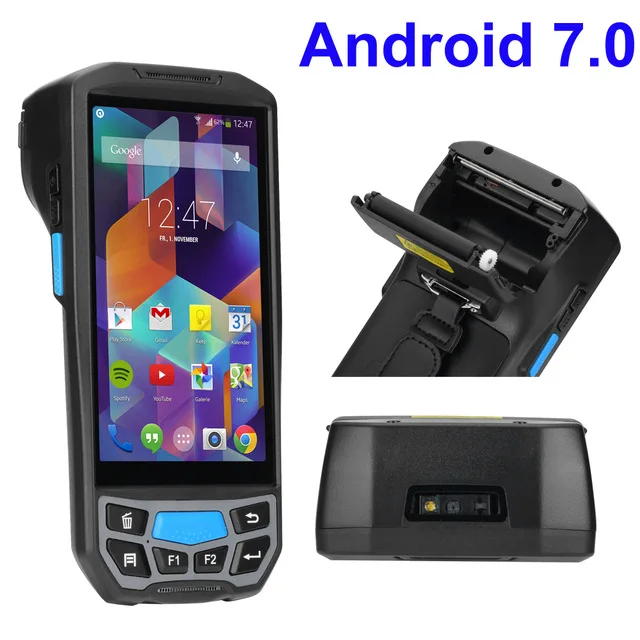 Портативный мобильный компьютер android pda wifi 2d bluetooth сканер штрих-кода и GPS принтер UHF