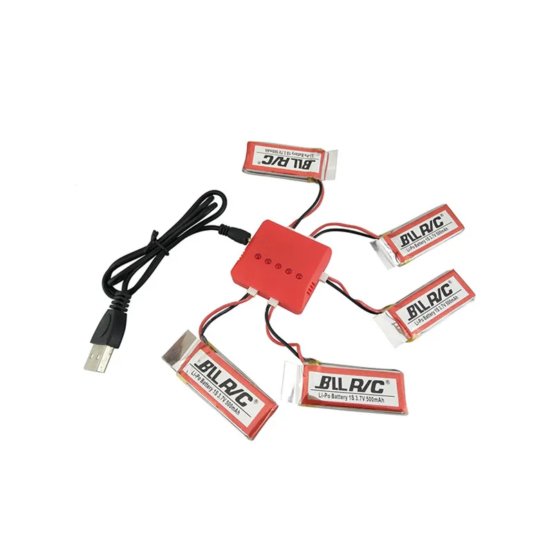 5 шт. 3 7 в 500 мАч батарея для Hubsan X4 H107C H107L H107D H107P + HS170 HS170C SYMA X11 портов зарядное
