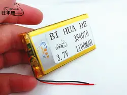 Li-po 3,7 V 354070 1100 mAH полимерная литиевая батарея дистанционное управление; Электроника книга gps Беспроводные наушники