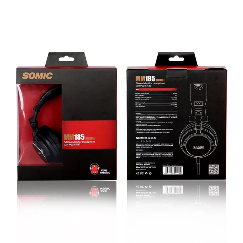 SOMIC MM185 Профессиональный DJ монитор наушники 50mmHD стерео Складная игровая гарнитура с 3,5 мм 6,3 мм разъемом для телефона