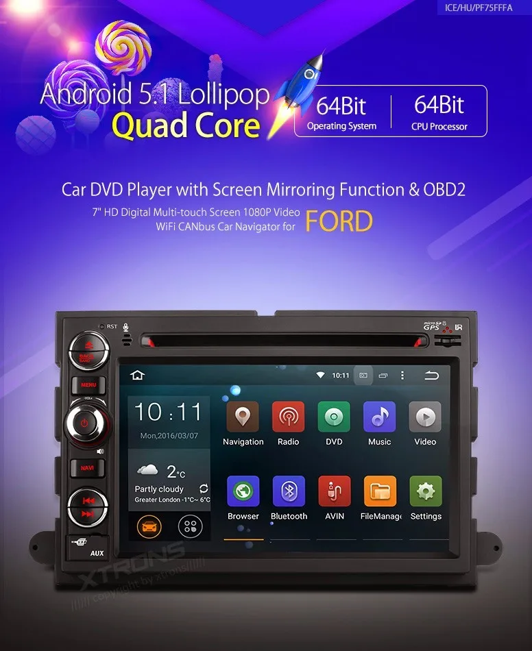 Best 7" Quad Core 64 Bit Android 5.1 OS Special Car DVD for Ford F-150 2004-2008 & F-350 2011 & F-450 2011 & F-650 2011 & E-350 2011 0 Best 7" Quad Core 64 Bit Android 5.1 OS Special Car DVD for Ford F-150 2004-2008 & F-350 2011 & F-450 2011 & F-650 2011 & E-350 2011 0