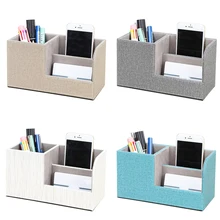 Новое поступление маленькая ручка держатель пенал для карандашей Настольный кожаный из искусственной кожи Организатор сотовый телефон стенд имя кошелек с отделами для карт контейнер для хранения для офиса