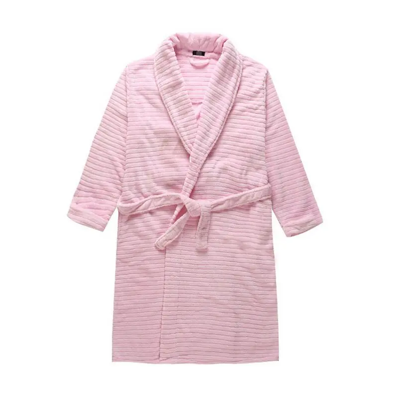 

2019 Winter High quality dressing gown Women coral fleece Robes Girl Turn-down V-neck collar Bathrobe Female Casual White robe