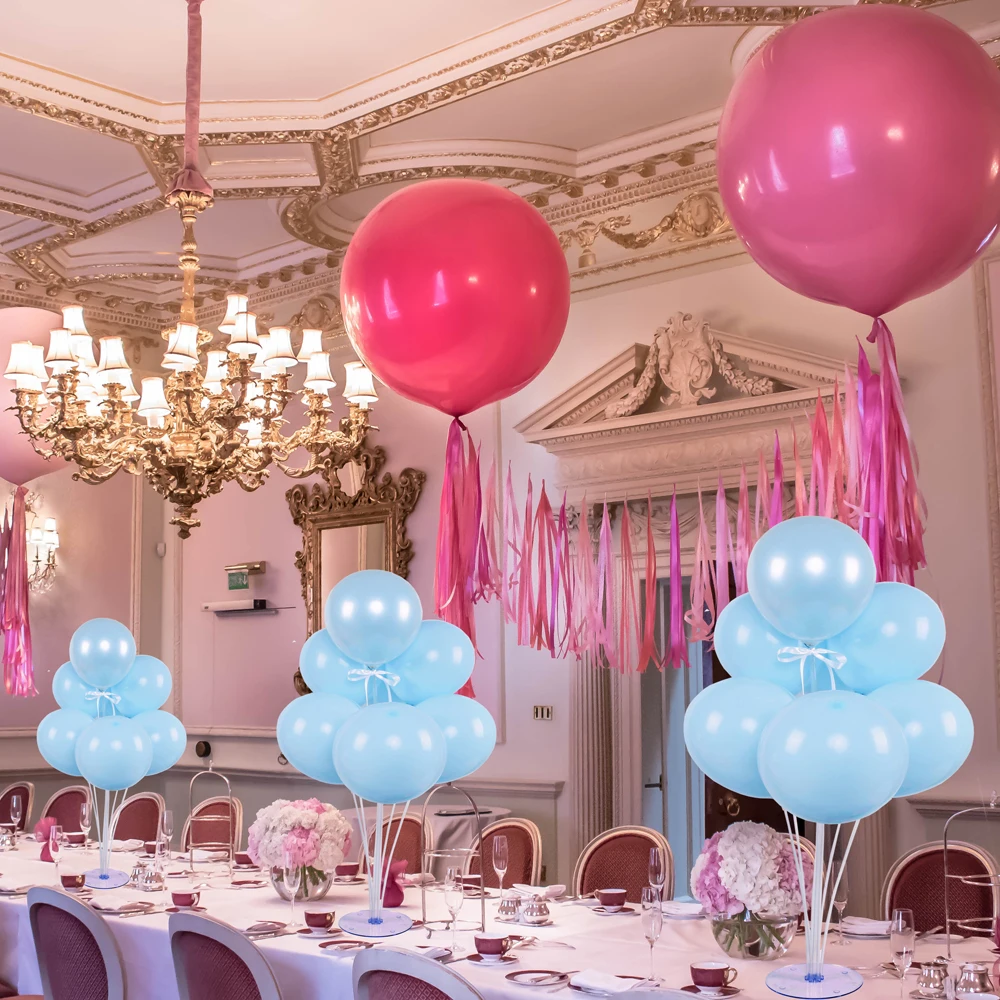 Macaron blue latex balloons baby shower (1)