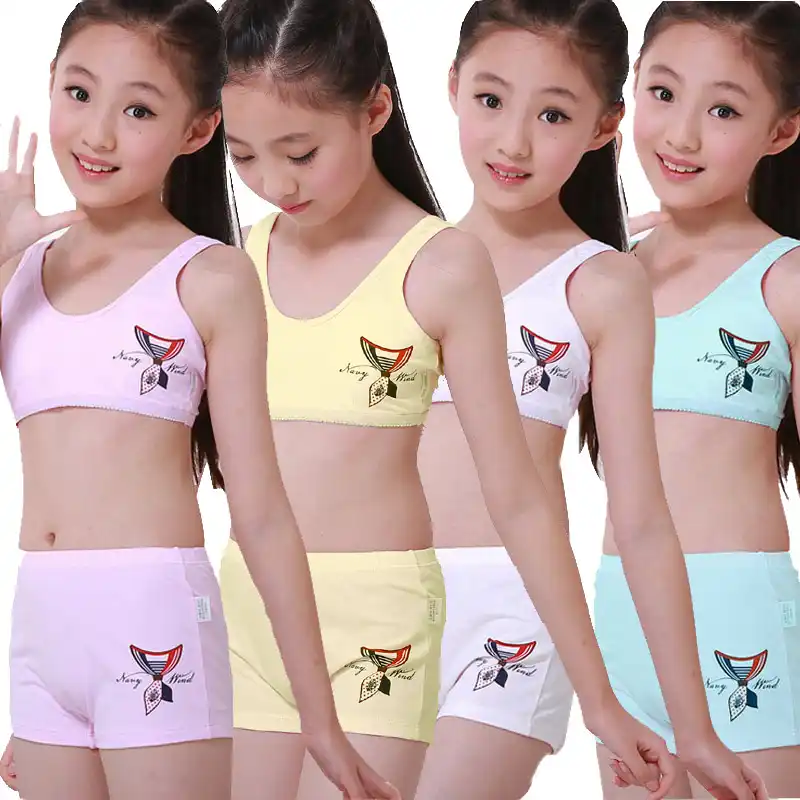 Teen Toddler Girls Print Underwear Bra Vest Children Underclothes Sport Undies