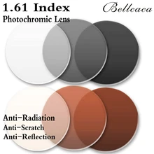 1,61 ИНДЕКС, асферические оптические фотохромные линзы по рецепту, CR-39 линзы для близорукости, линзы, линзы, анти-излучение, отражение, 2 шт., BC006