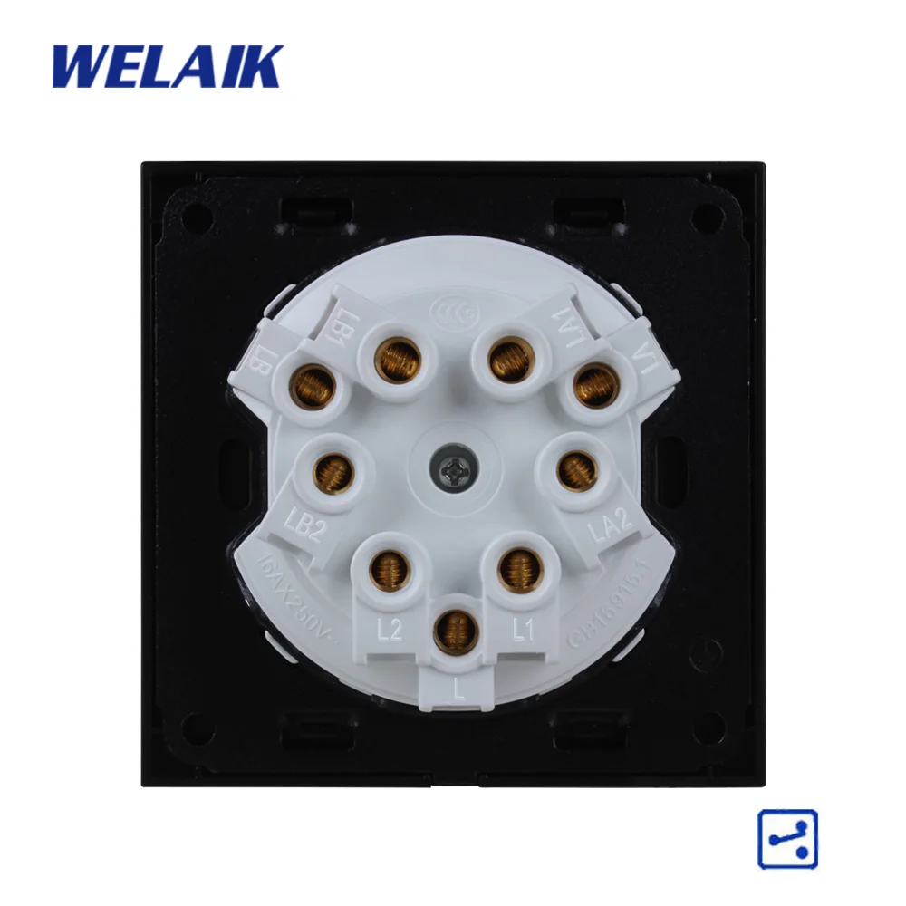 Стандарт Великобритании WELAIK стеклянная панель кнопочный переключатель