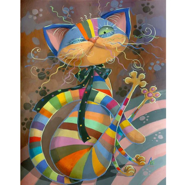 

100% DIY 5D Diamond Mosaic Cartoon Cats Handmade Painting Cross Stitch Kits Embroidery Patterns Needlework Arts