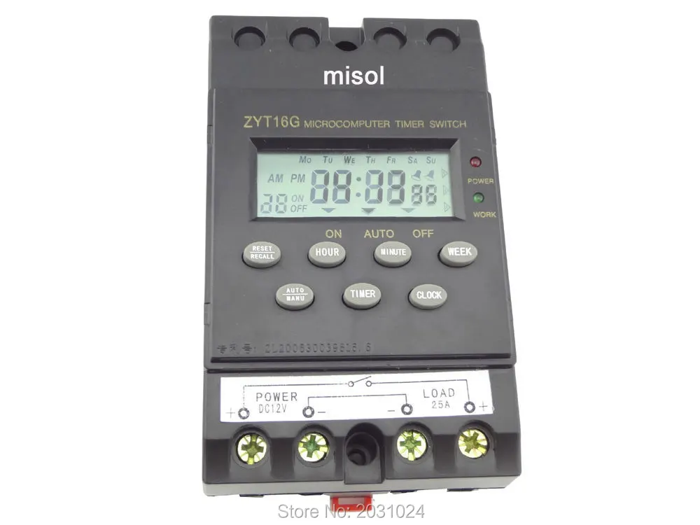 1pcs of 12V Timer Switch Timer Controller LCD display,program/programmable timer switch 25A amps