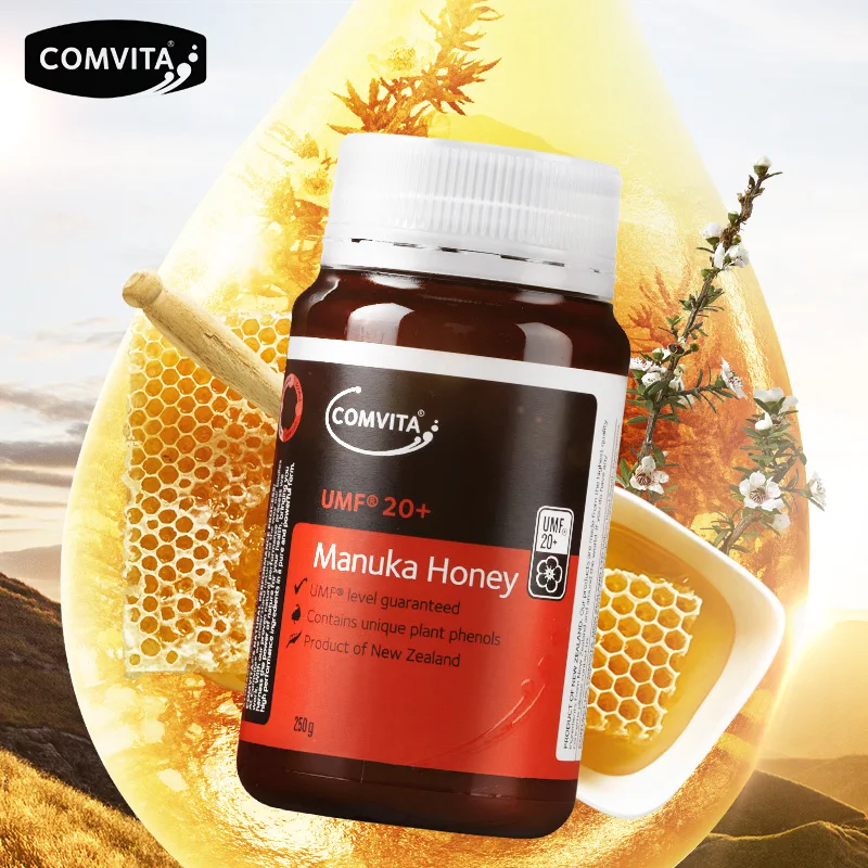 NewZealand Comvita Manuka honey UMF 20+ для пищеварительного здоровья, дыхательная система, кашель, боль в горле