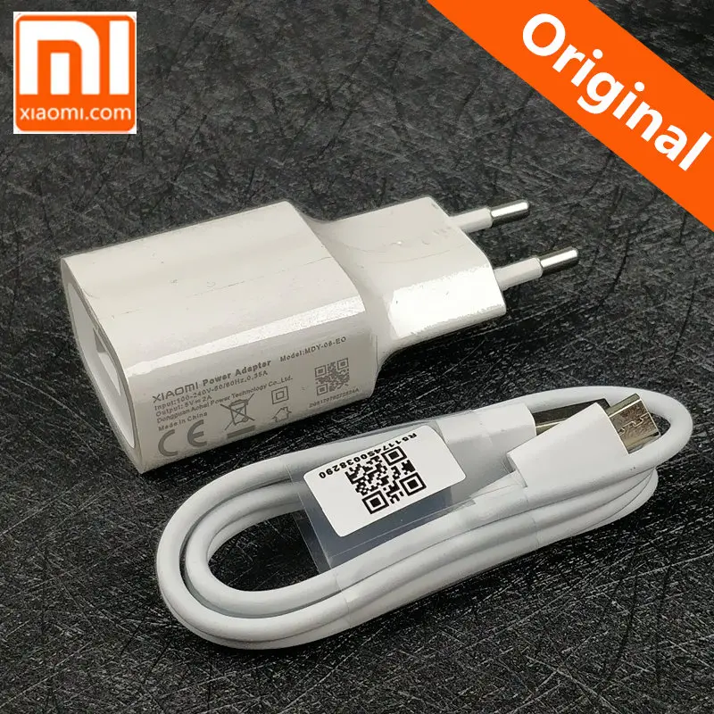 

Original Xiaomi mi a2 lite Charger s2 Note 4x 4 5 6 5a pro 4a 6a EU 5V/2A Usb Wall Adapter Charge Smartphone Micro Usb Cable
