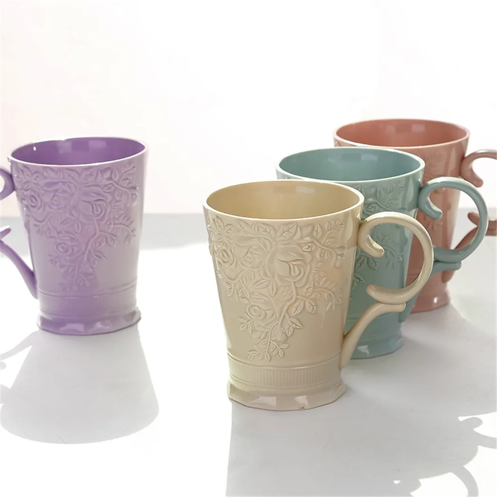 1PCS Wash Bathroom Sets Plastic Milk Cups PP Carved Rinsing Cup Eco friendly Bathroom Tumblers