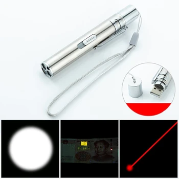 

Three-in-one Flashlight White light + UV+365 White Light USB Rechargeable Mini LED Flashlight Outdoor Work Light