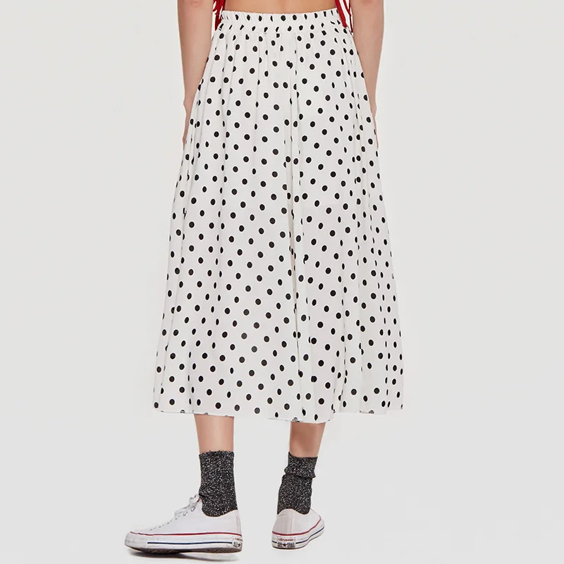 Dot Cintura Womens 2018 white Mujeres Por Bohemia navy Black Falda Faldas Gasa Blue Saia Boho Larga De Verano Feminina Maxi Al Mayor Elástico red vPFqv